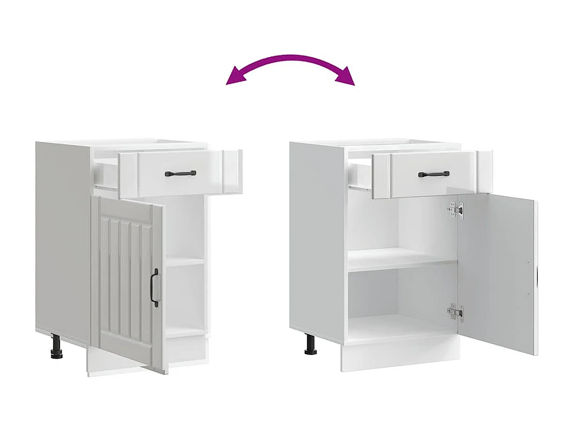 Küchenschrank aus weißem Hochglanz-Holzwerkstoff