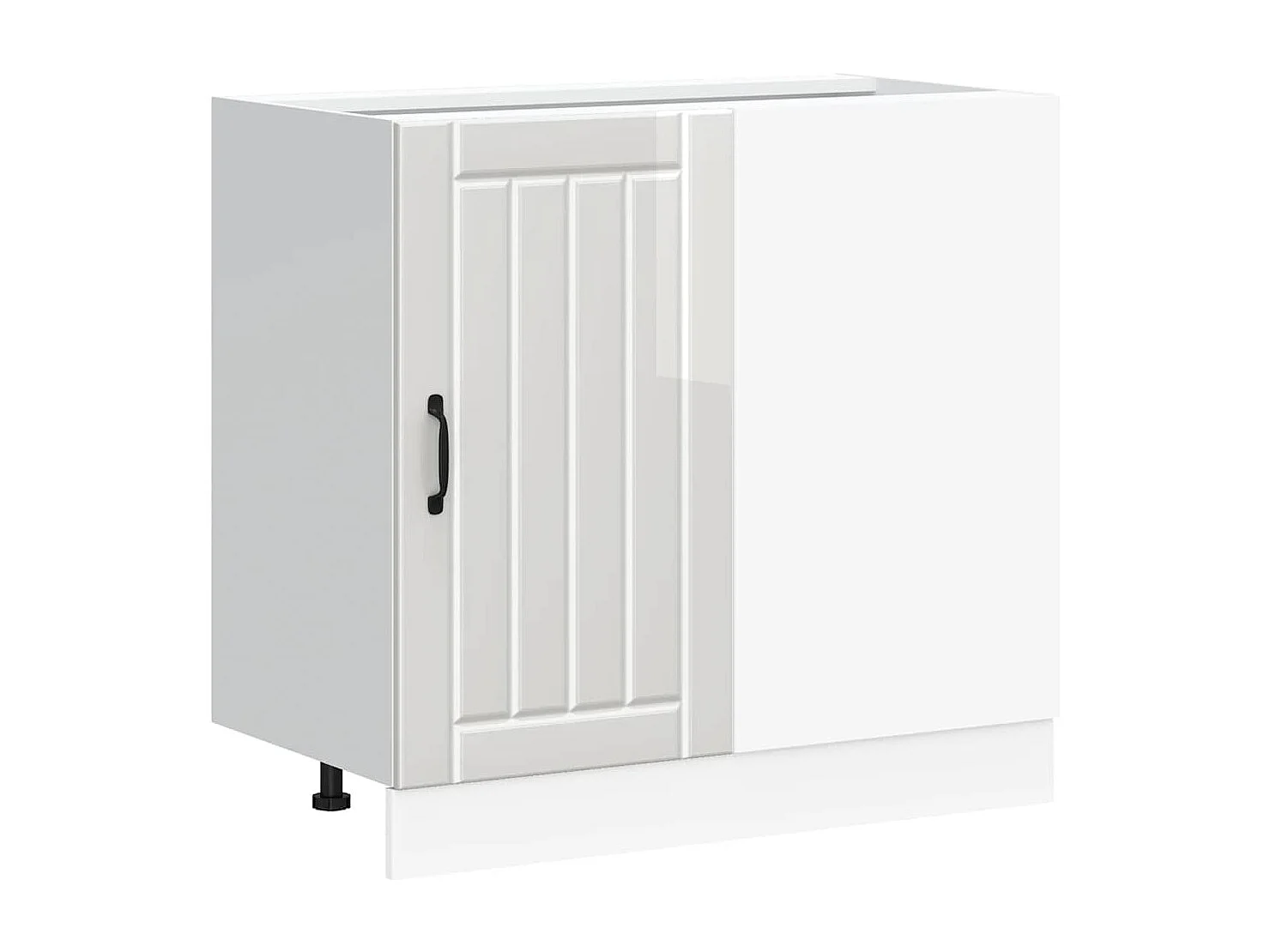 Meuble bas de cuisine blanc brillant bois ingénierie