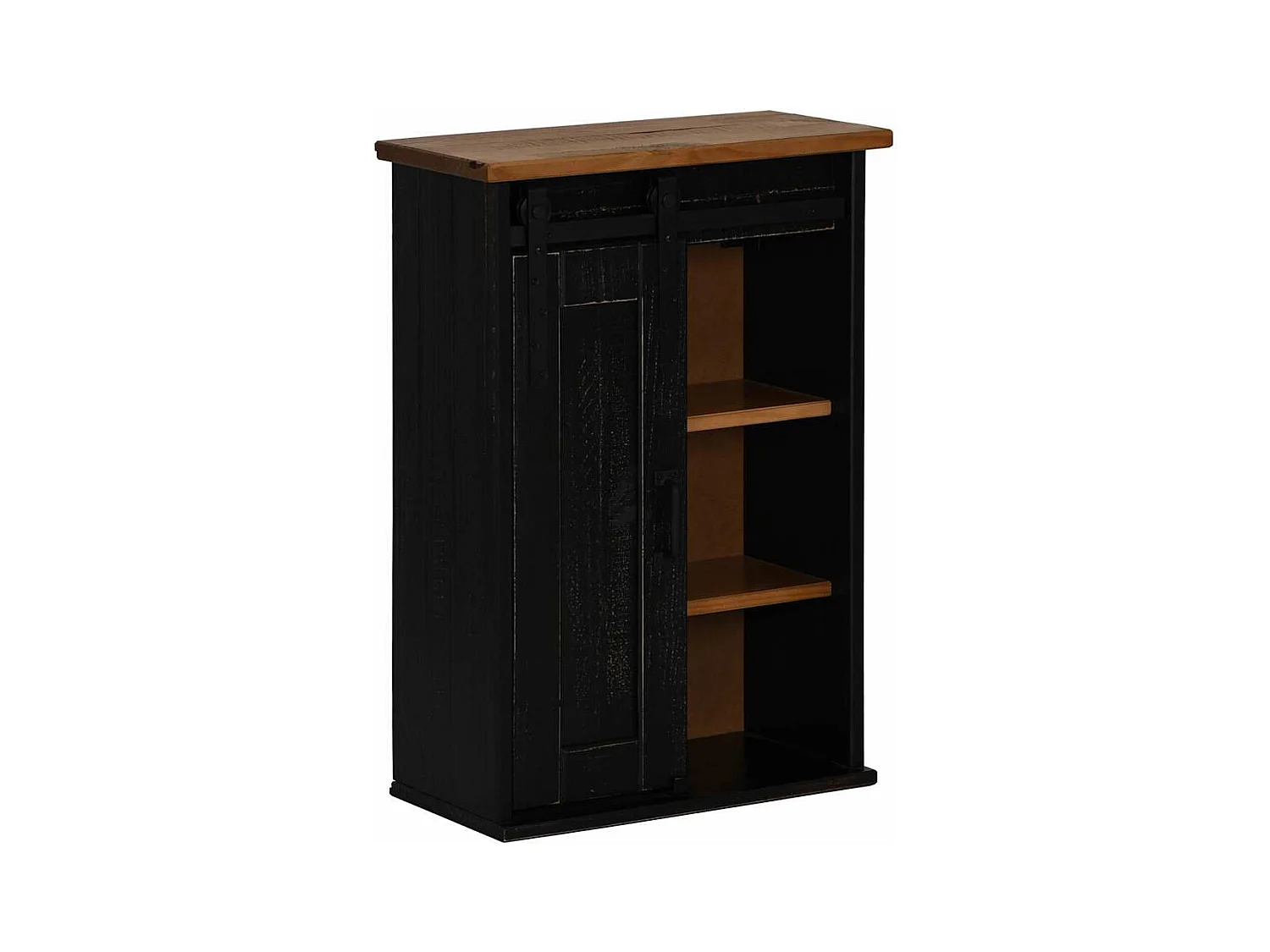 HALDEN hangkast met schuifdeur, zwart, 49x22,5x70 cm