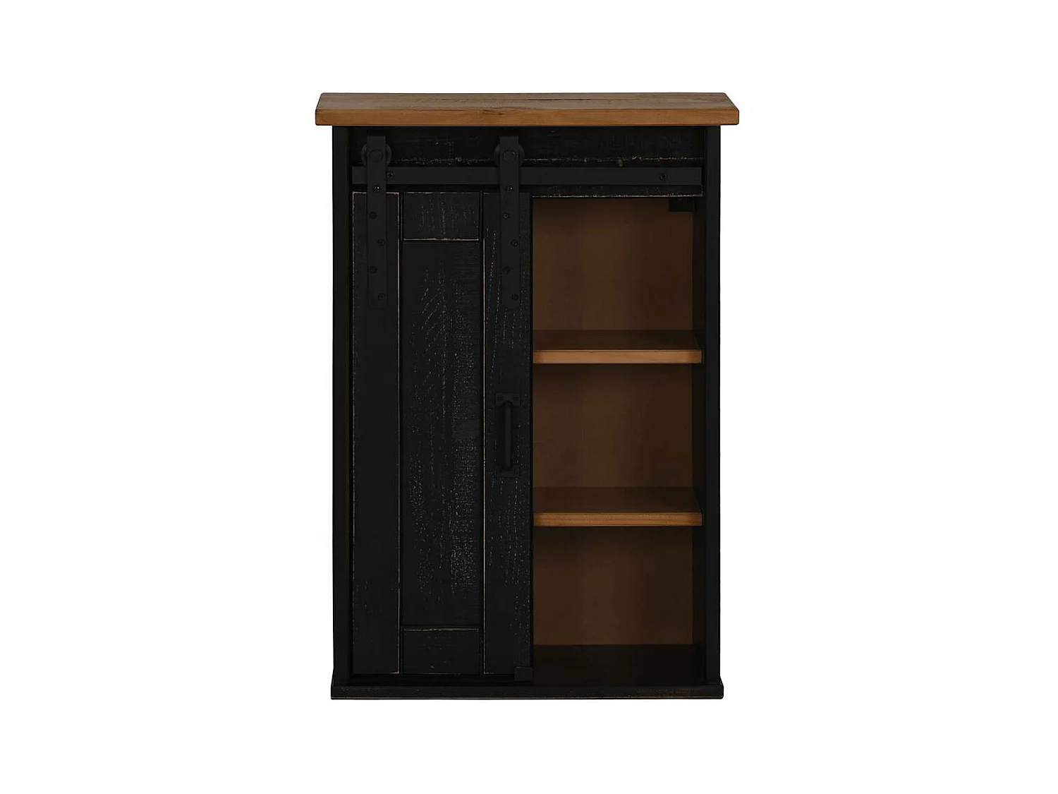 HALDEN hangkast met schuifdeur, zwart, 49x22,5x70 cm