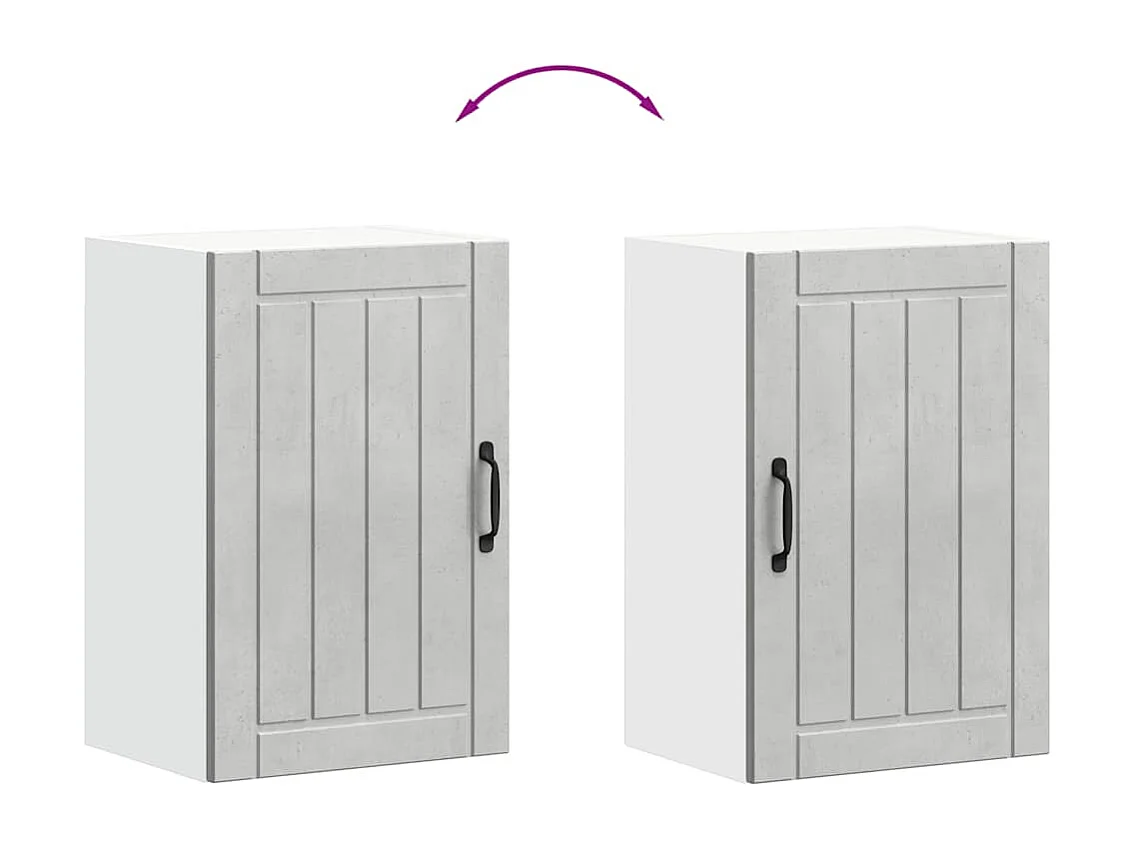 keukenwandkast betongrijs bewerkt hout