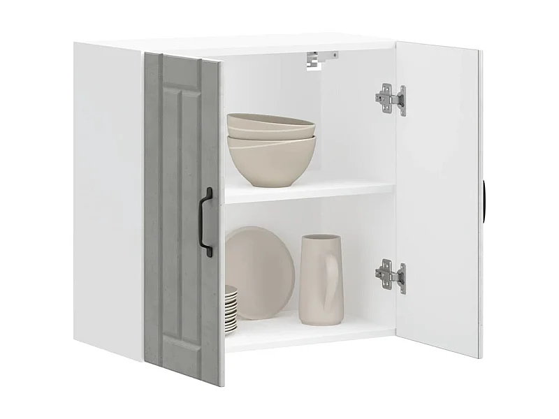 Armoire murale de cuisine gris béton bois ingénierie