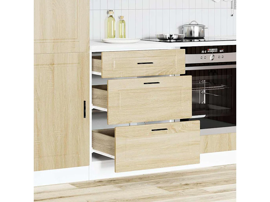 Armoire de cuisine chêne sonoma bois d'ingénierie