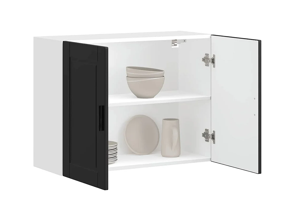 Armoire murale de cuisine noir bois d'ingénierie
