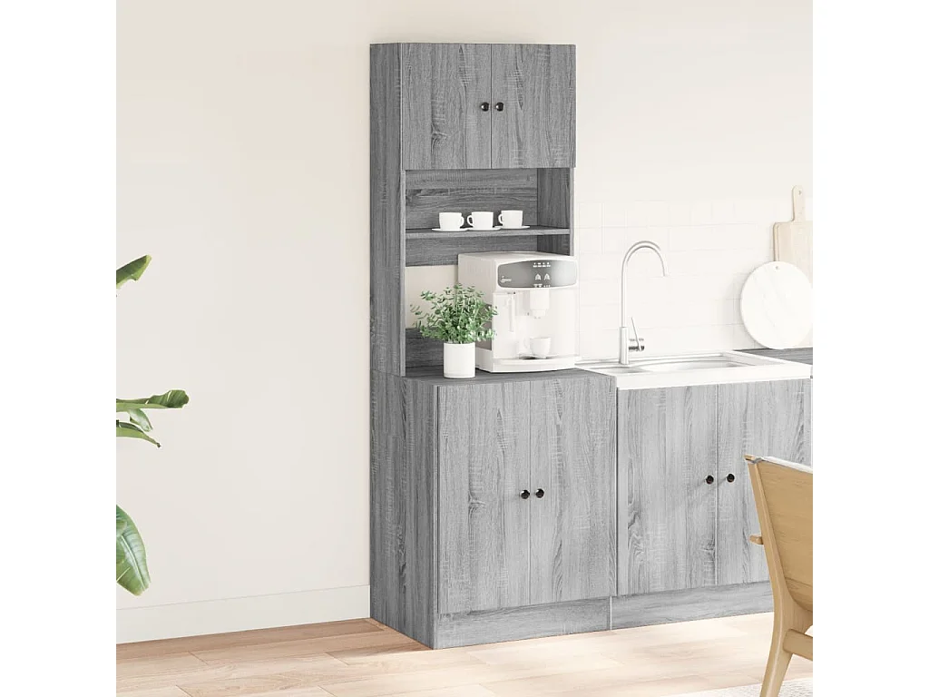 Mueble de cocina Sonoma gris 60x50x180 cm madera de ingeniería