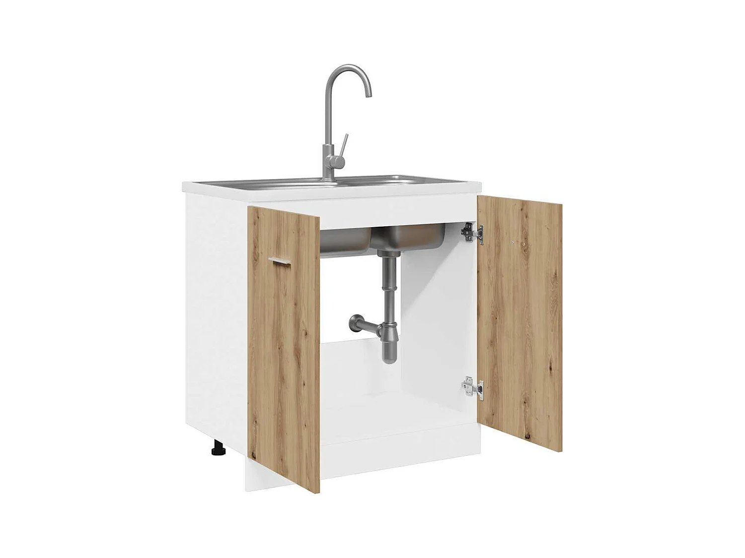 Handgemaakte eikenhouten wastafelkast "Lyon"