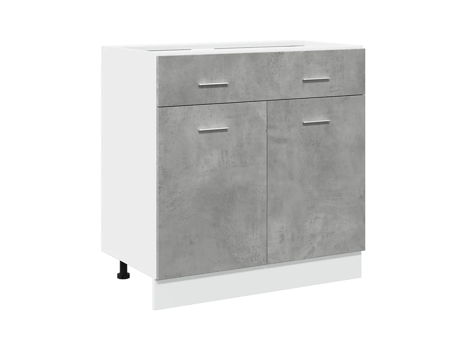 Mobiletto da terra con cassetti grigio cemento 80x46x81,5 cm