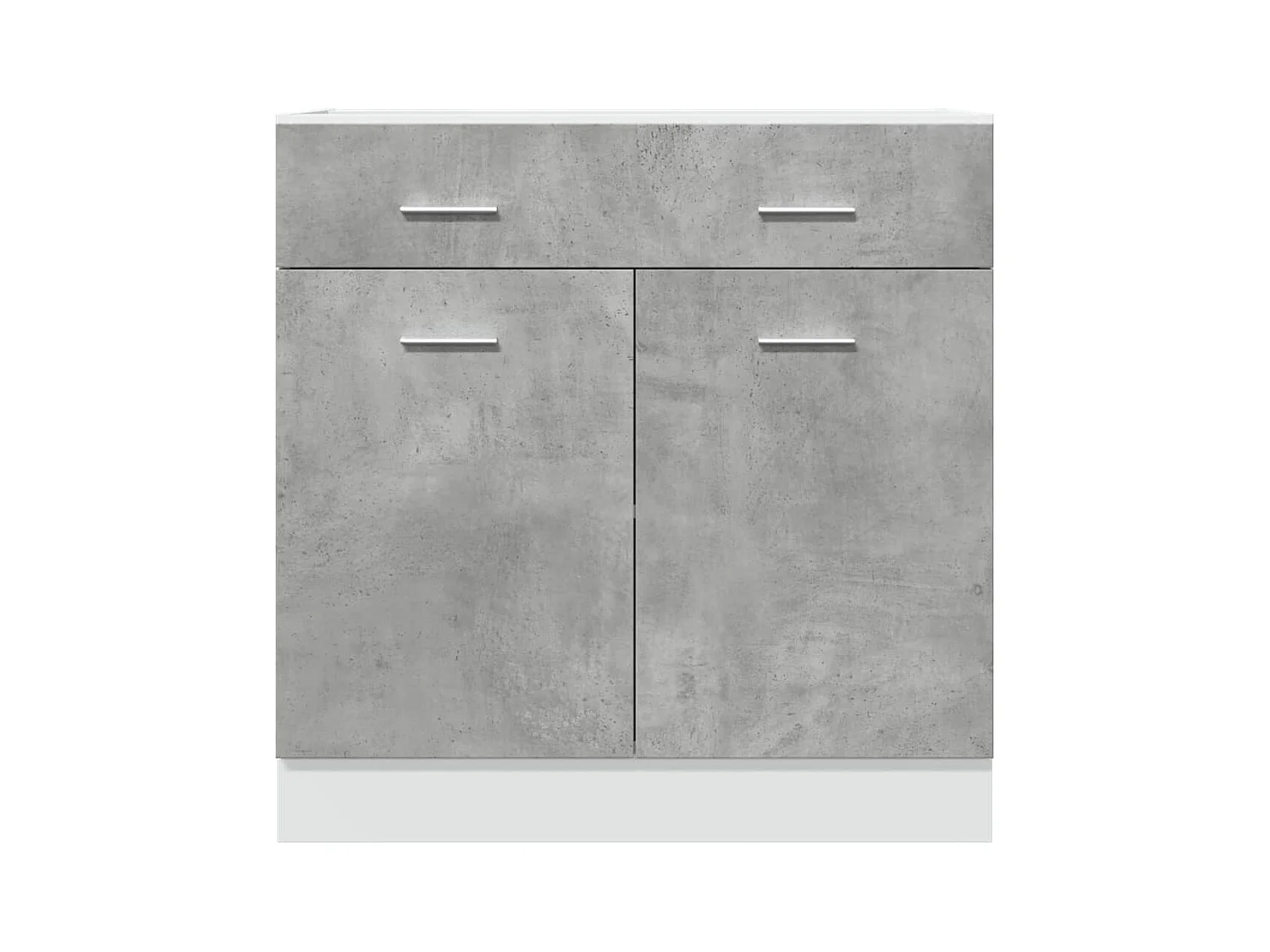 Mobiletto da terra con cassetti grigio cemento 80x46x81,5 cm