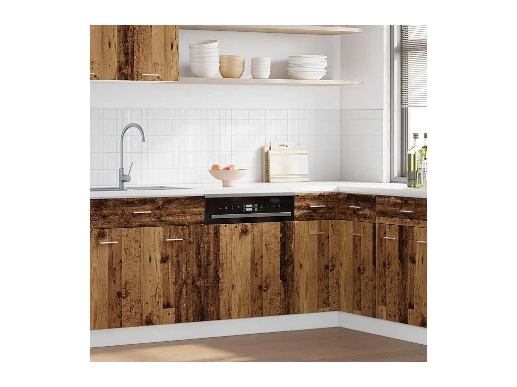 Panneau de lave-vaisselle vieux bois 45x3x67 cm