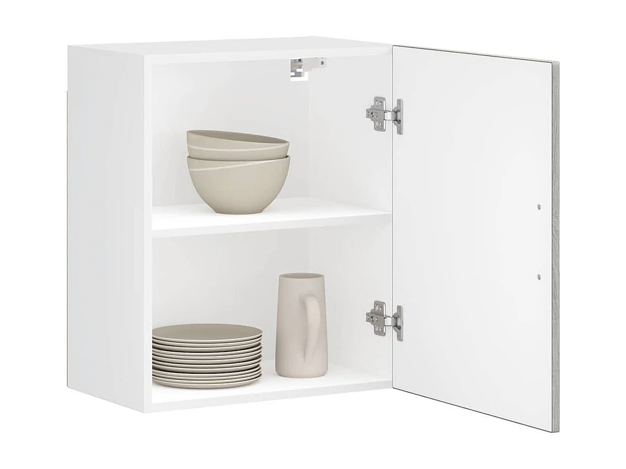 Gabinete de pared para cocina de madera de ingeniería gris Sonoma