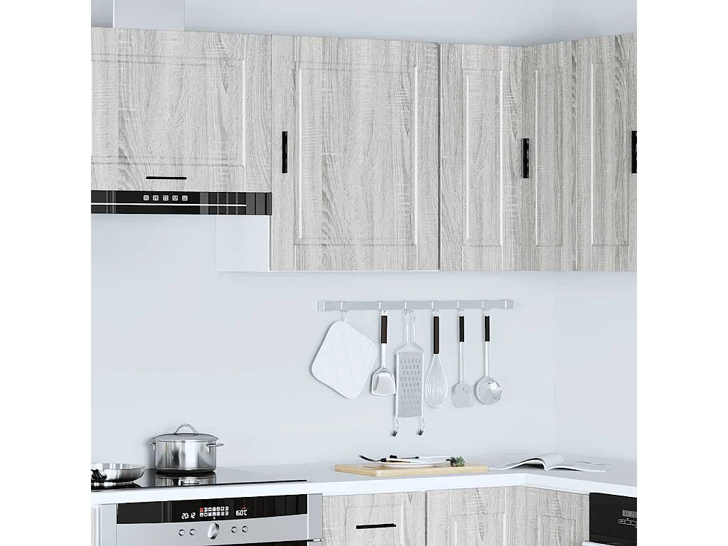 Gabinete de pared para cocina de madera de ingeniería gris Sonoma