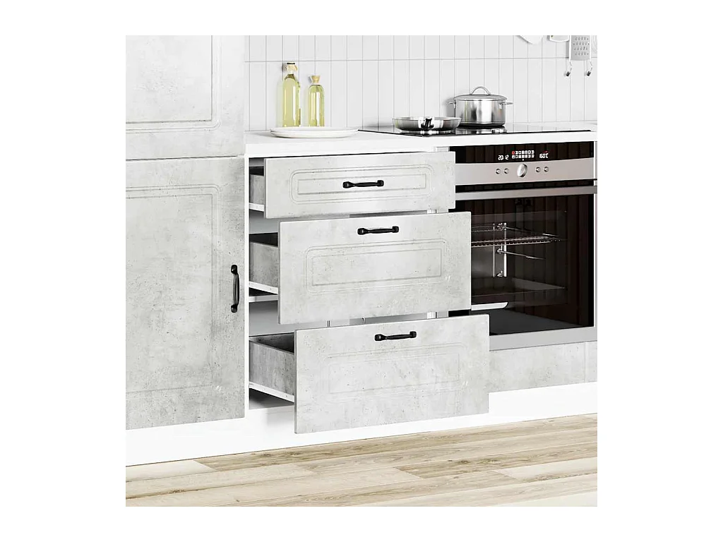 Mobile da cucina in legno ingegnerizzato grigio cemento