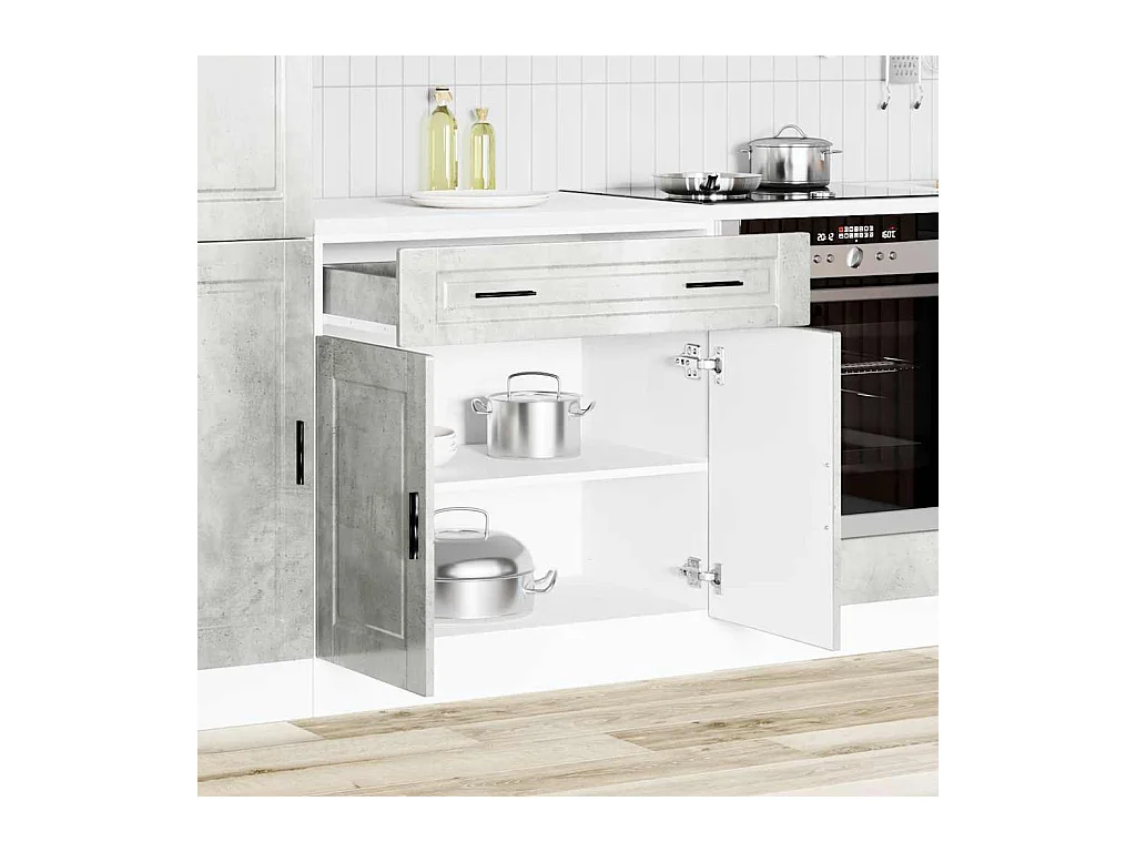 Mobile da cucina in legno ingegnerizzato grigio cemento Porto