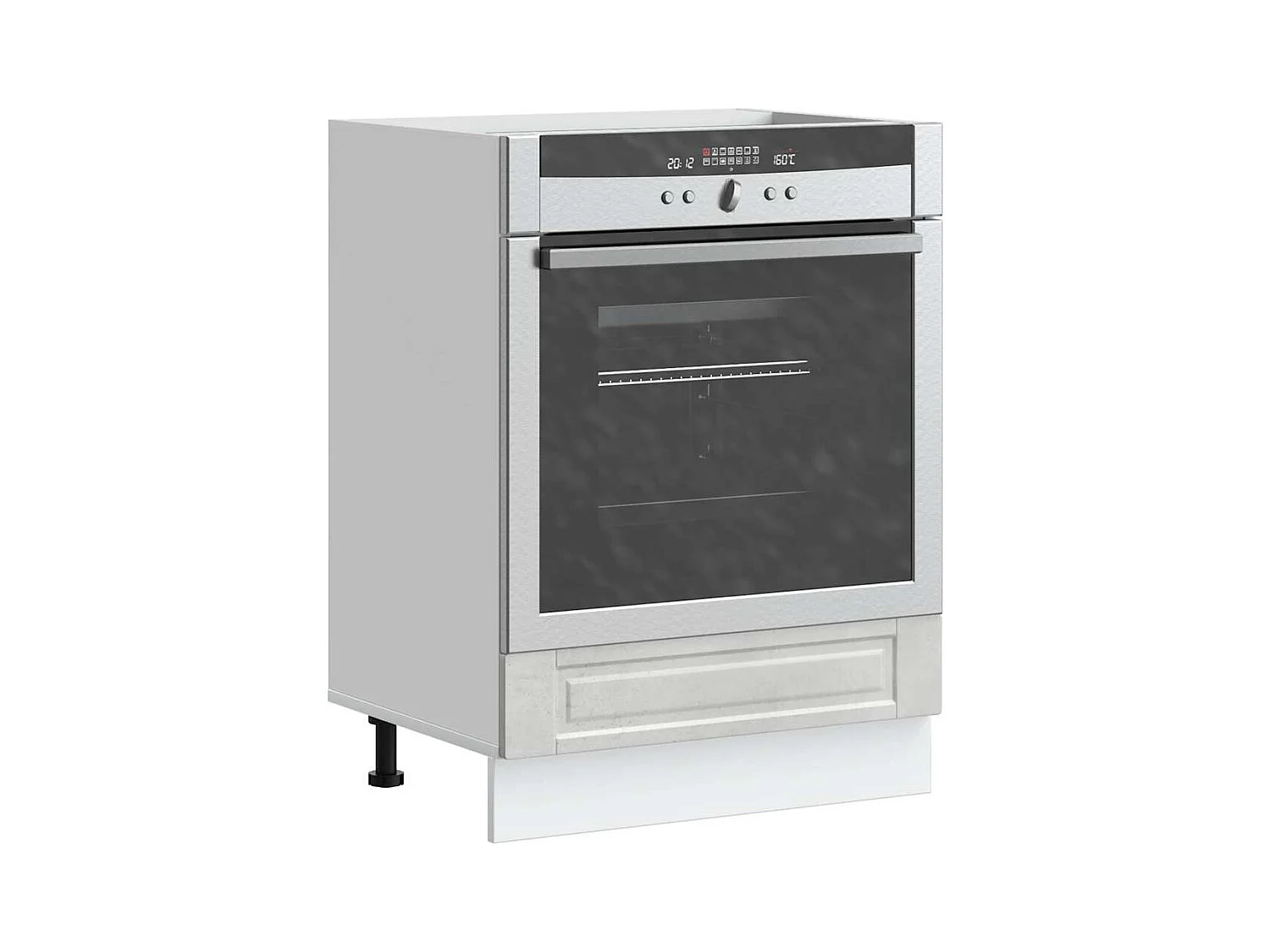 betongrijs bewerkte houten ovenkast