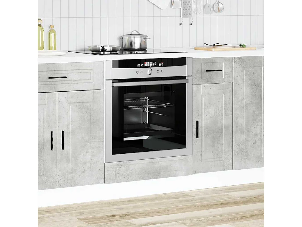 Armoire à four gris béton bois d'ingénierie