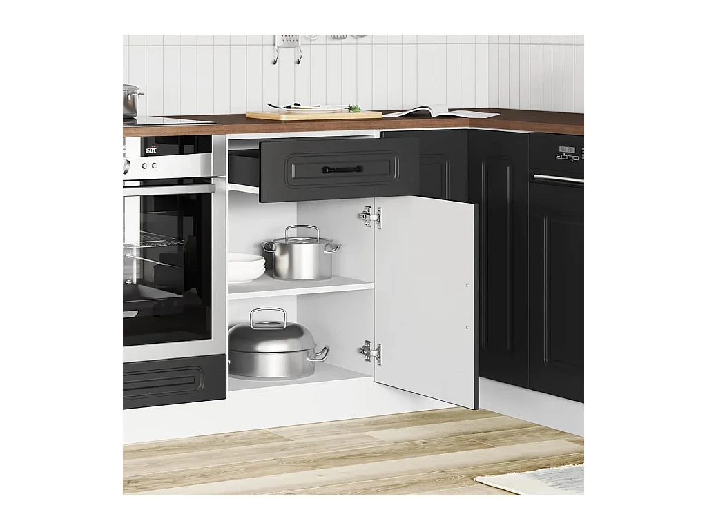 Mobile da cucina in legno ingegnerizzato nero