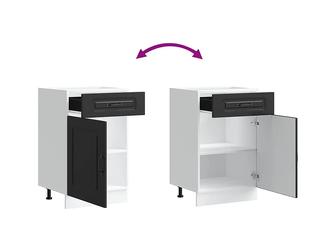 Mobile da cucina in legno ingegnerizzato nero