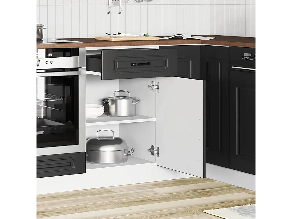 Armoire de cuisine noir bois d'ingénierie