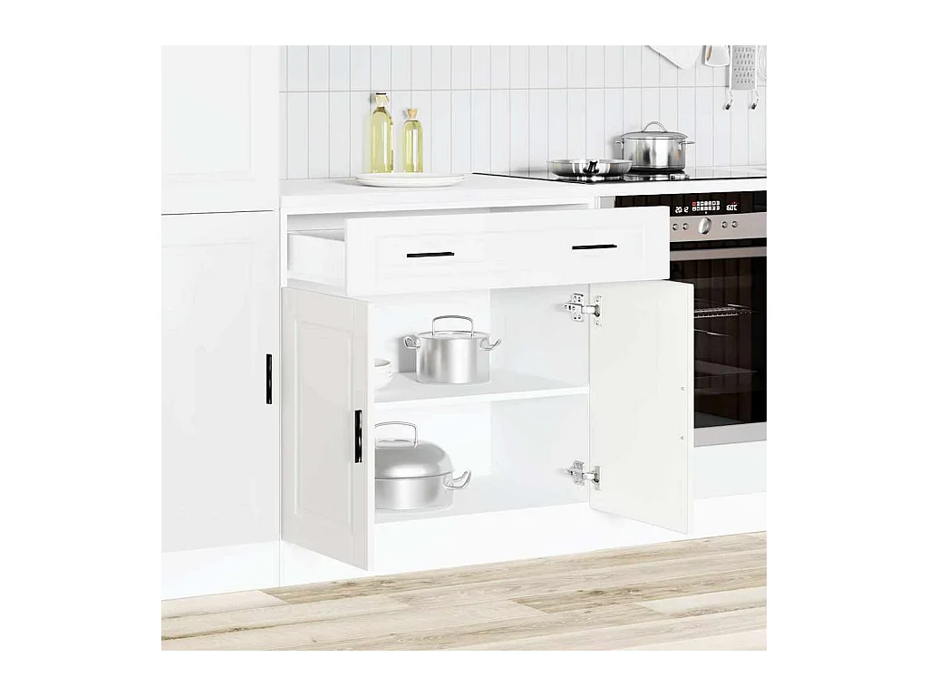 Armoire de cuisine blanc bois d'ingénierie