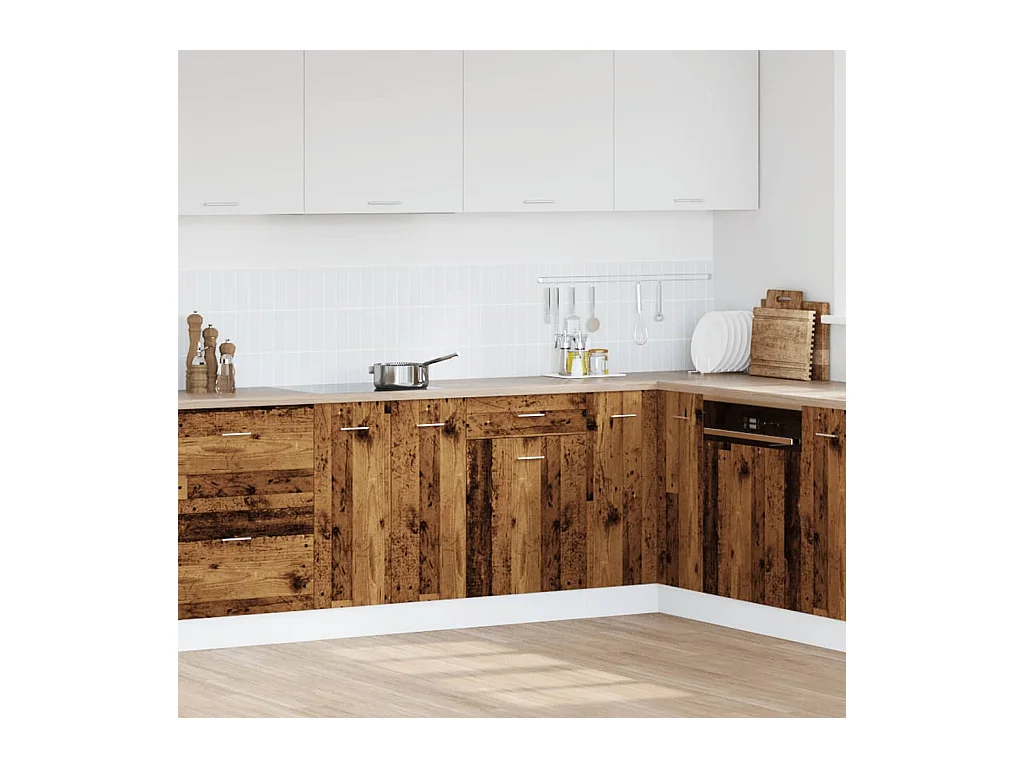 Armoire de plancher à tiroir vieux bois 50x46x81,5 cm