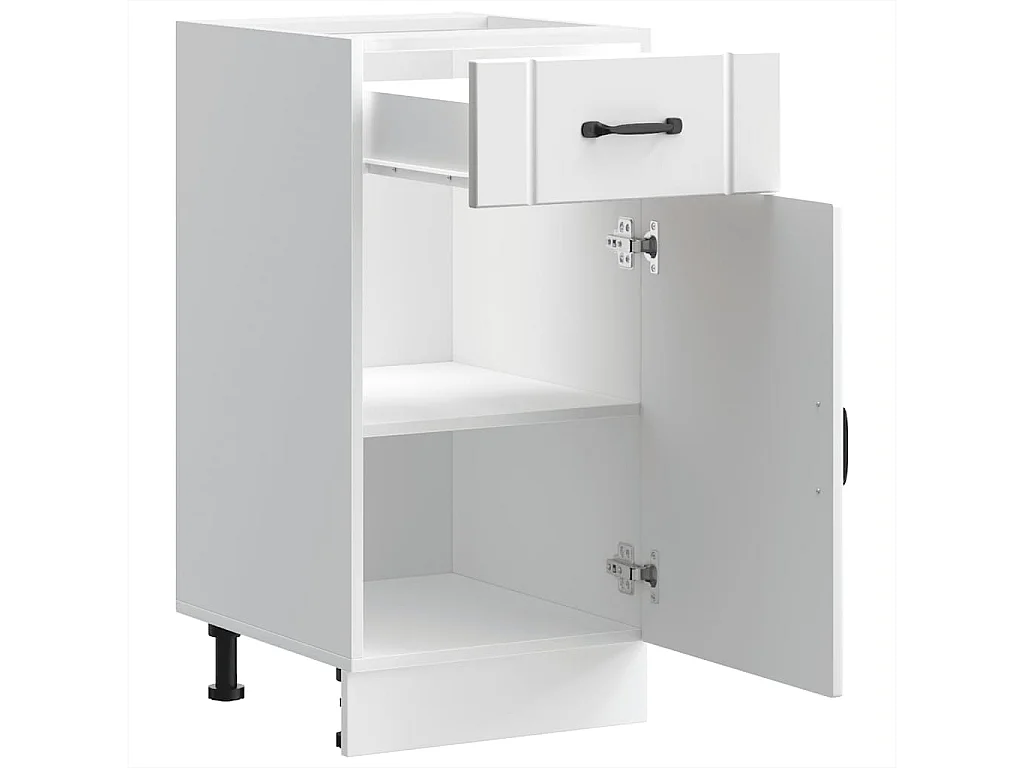 Gabinete de cocina de madera de ingeniería blanca Lucca