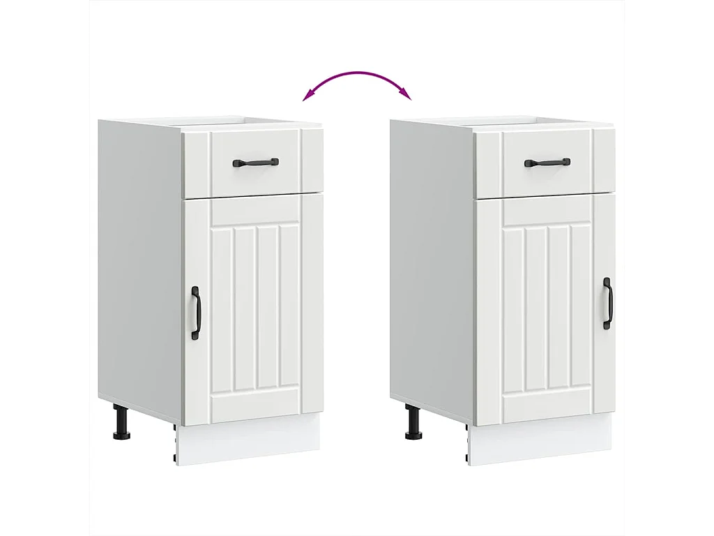 Gabinete de cocina de madera de ingeniería blanca Lucca