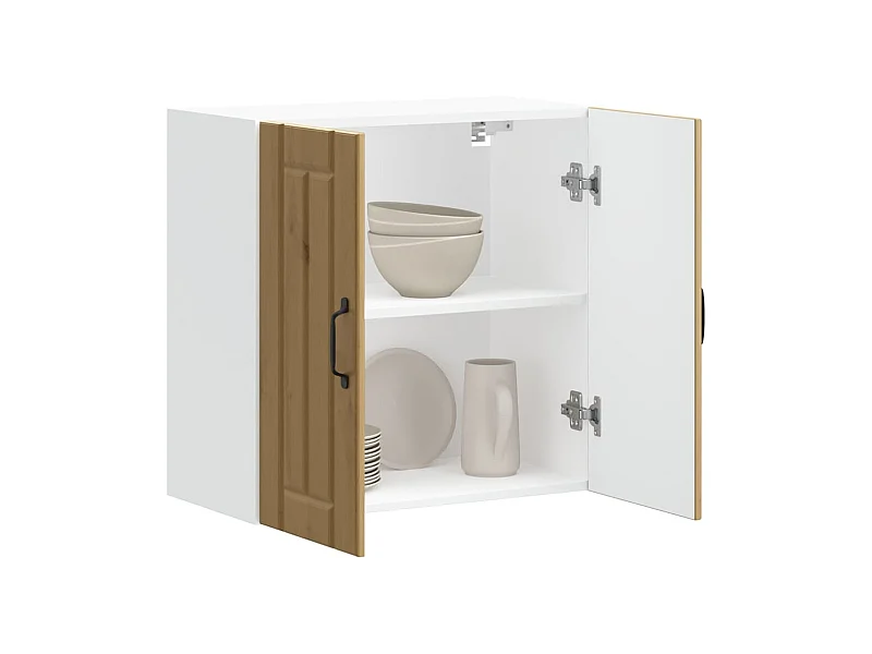 Armario de pared de cocina fabricado a mano en madera de roble.