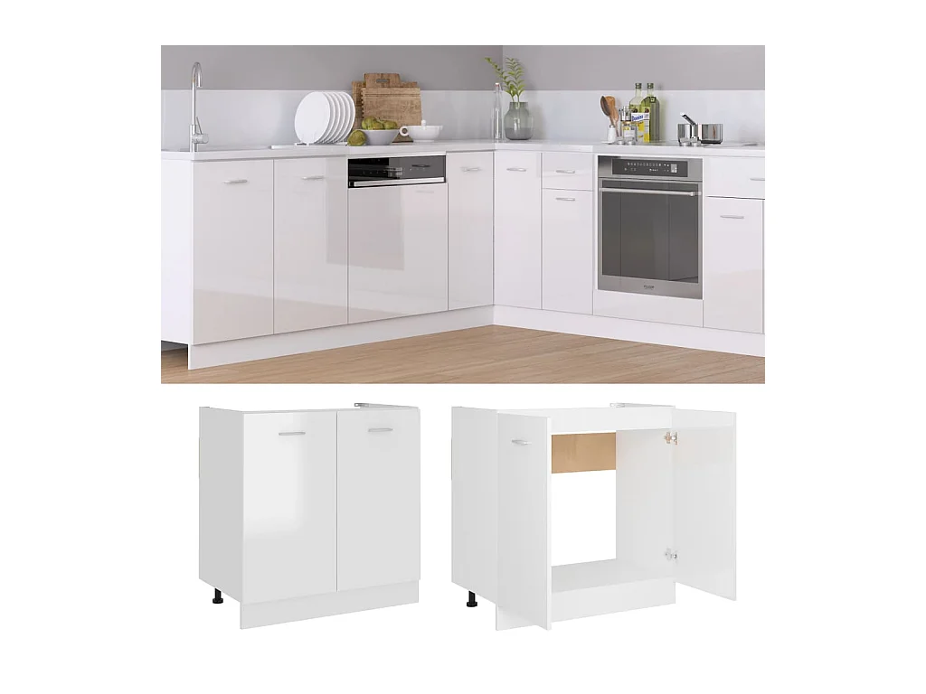 wastafelkast glanzend wit