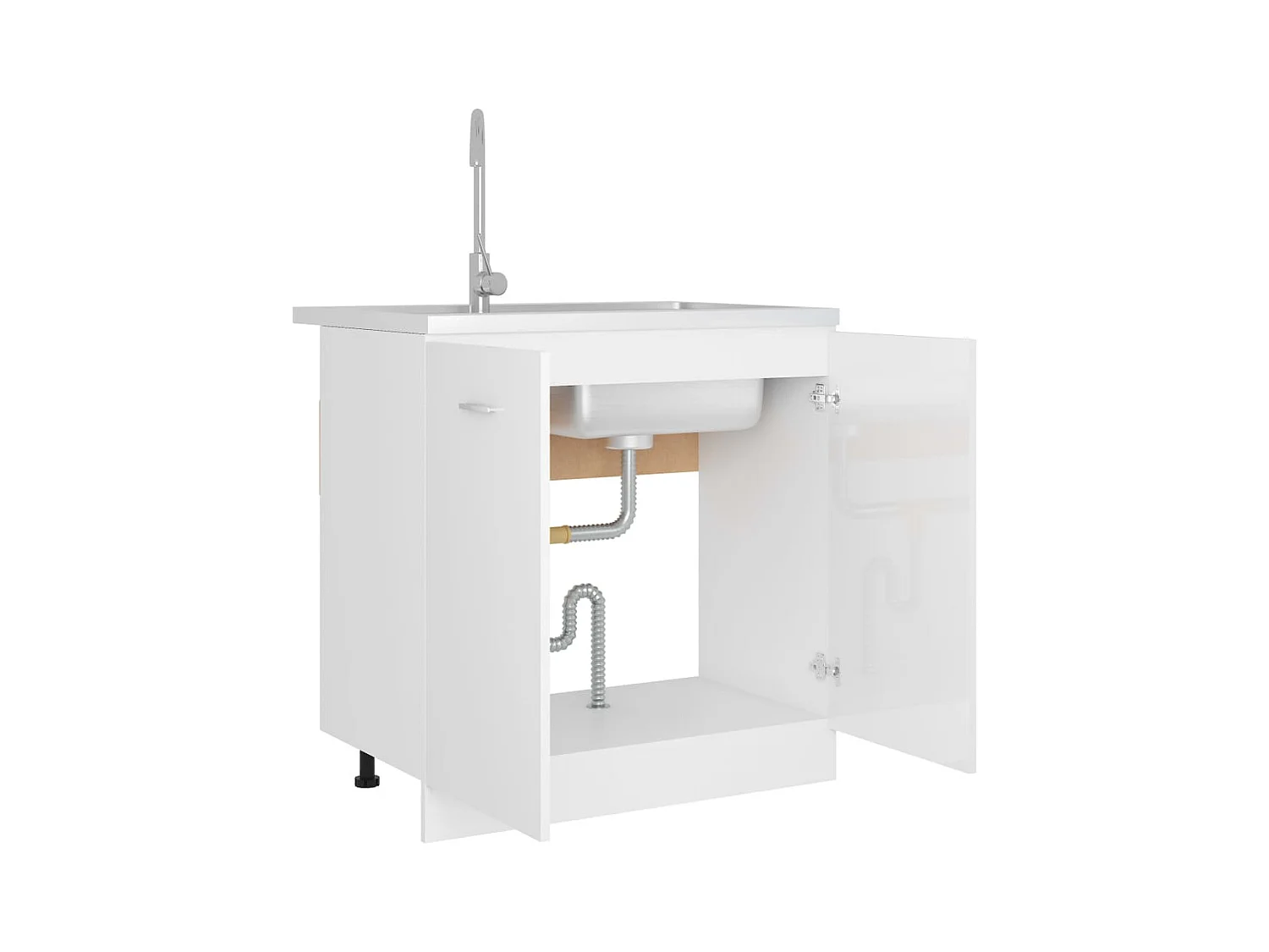 wastafelkast glanzend wit