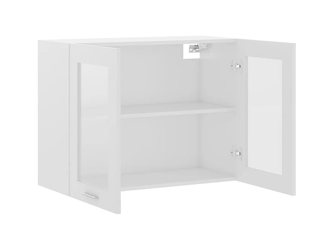 Witte hangende glazen kast 80x31x60 cm