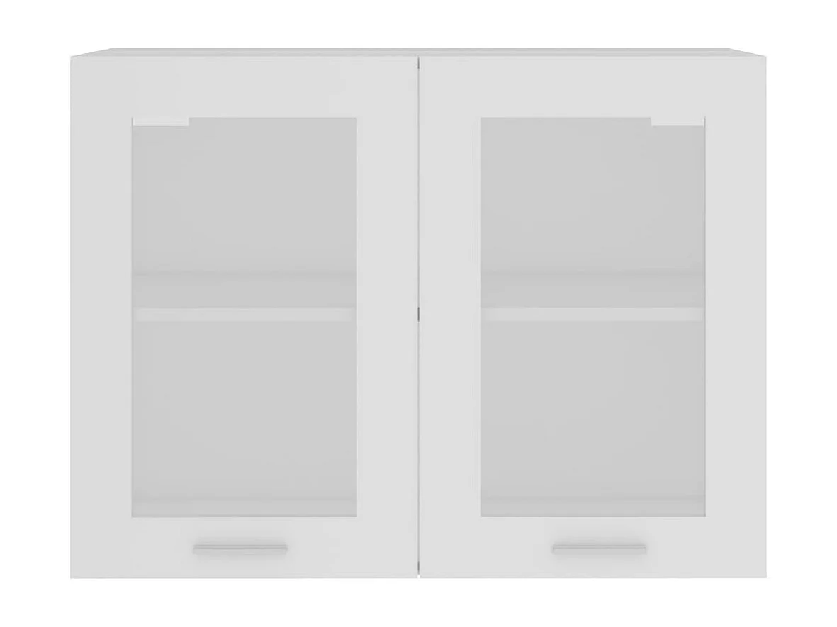 Witte hangende glazen kast 80x31x60 cm