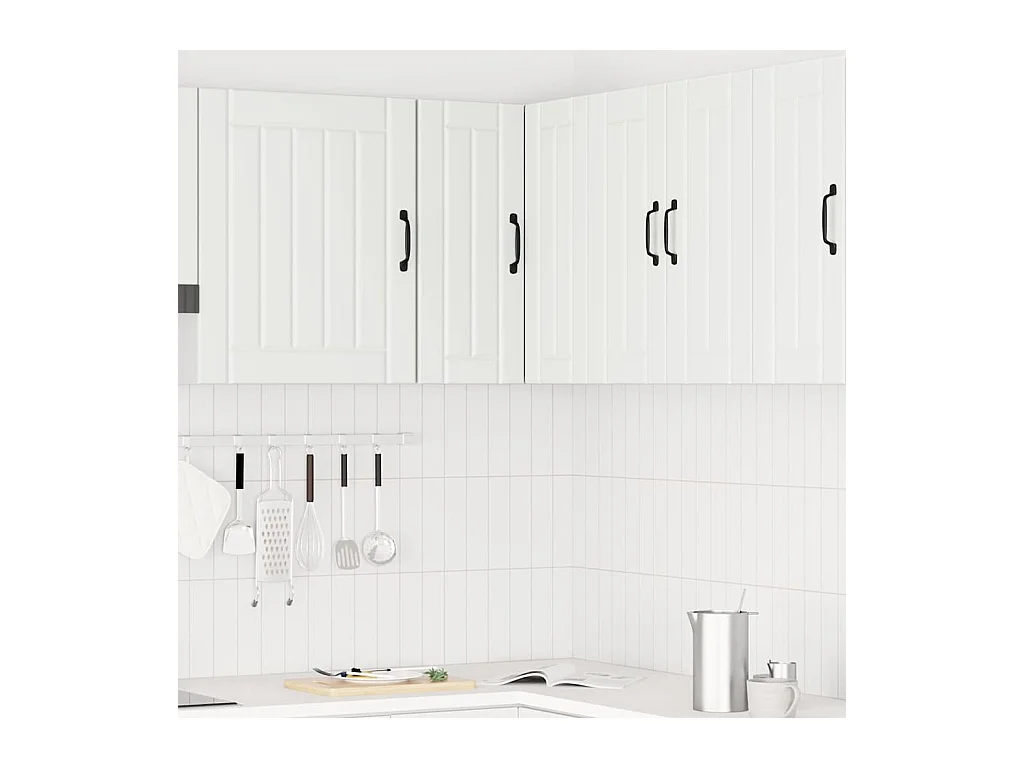 Mobiletto angolare da cucina in legno ingegnerizzato bianco Lucca