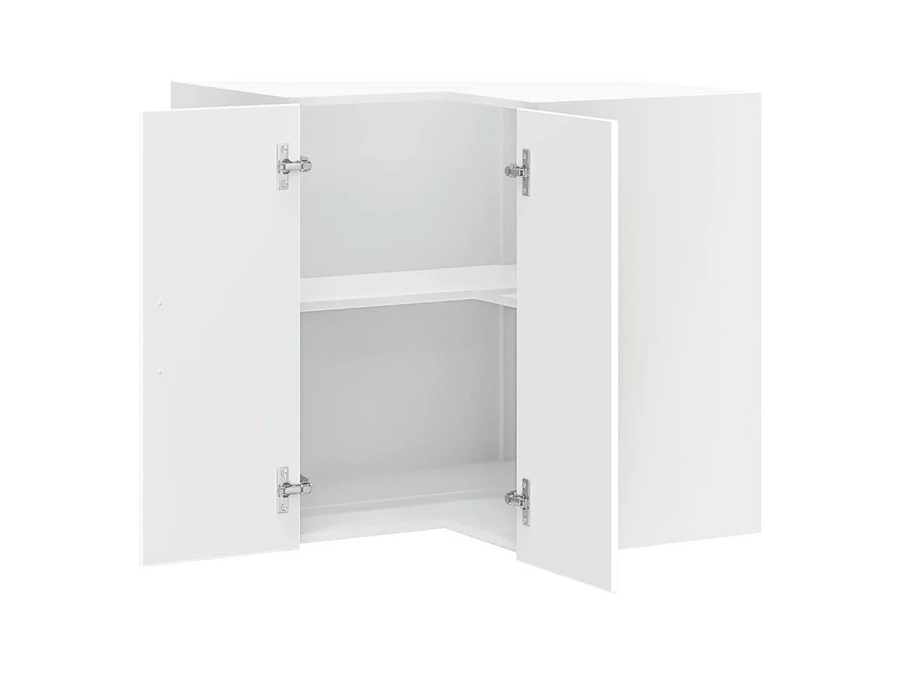 Mobiletto angolare da cucina in legno ingegnerizzato bianco Lucca