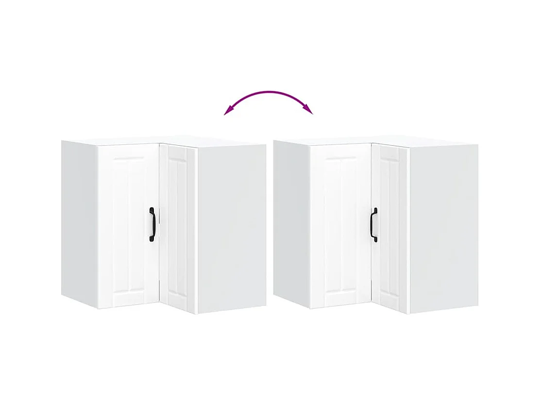 Mobiletto angolare da cucina in legno ingegnerizzato bianco Lucca