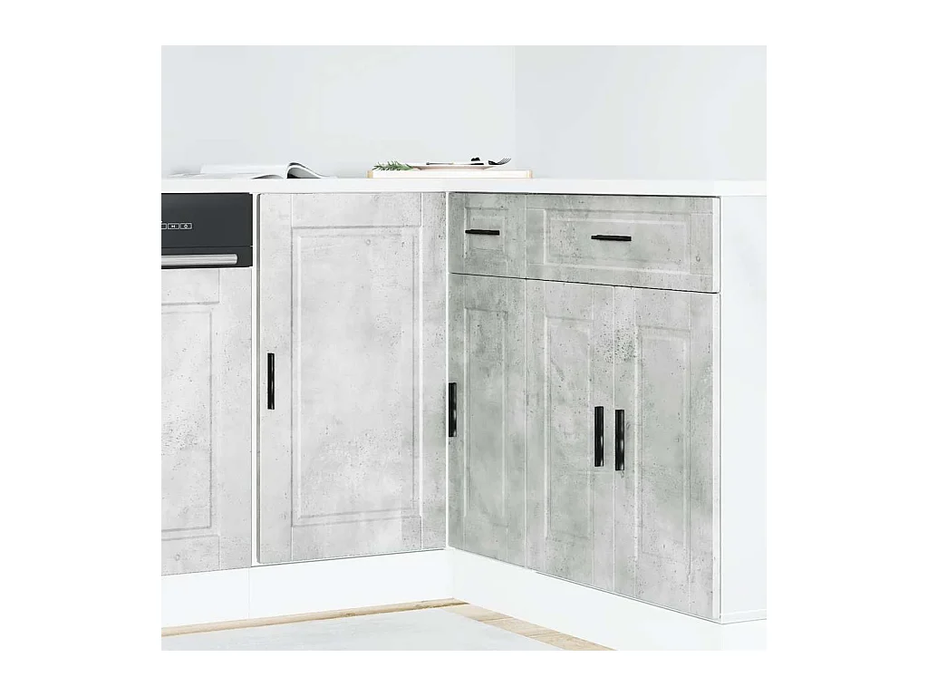 Mobile da cucina in legno ingegnerizzato grigio cemento Porto