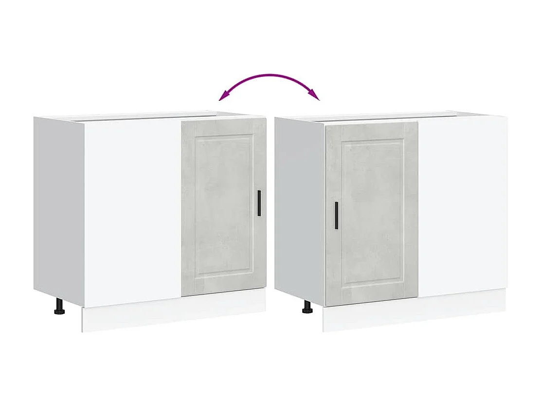 Armoire de cuisine gris béton bois d'ingénierie