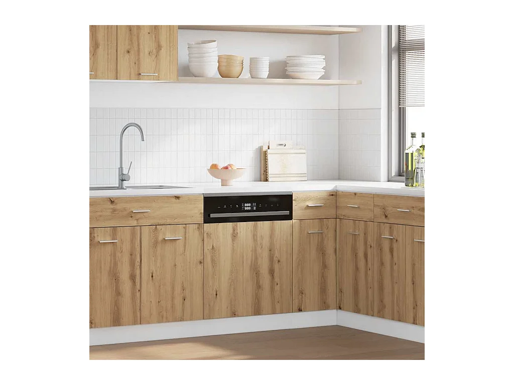 Pannello lavastoviglie in rovere lavorato a mano "Lyon"