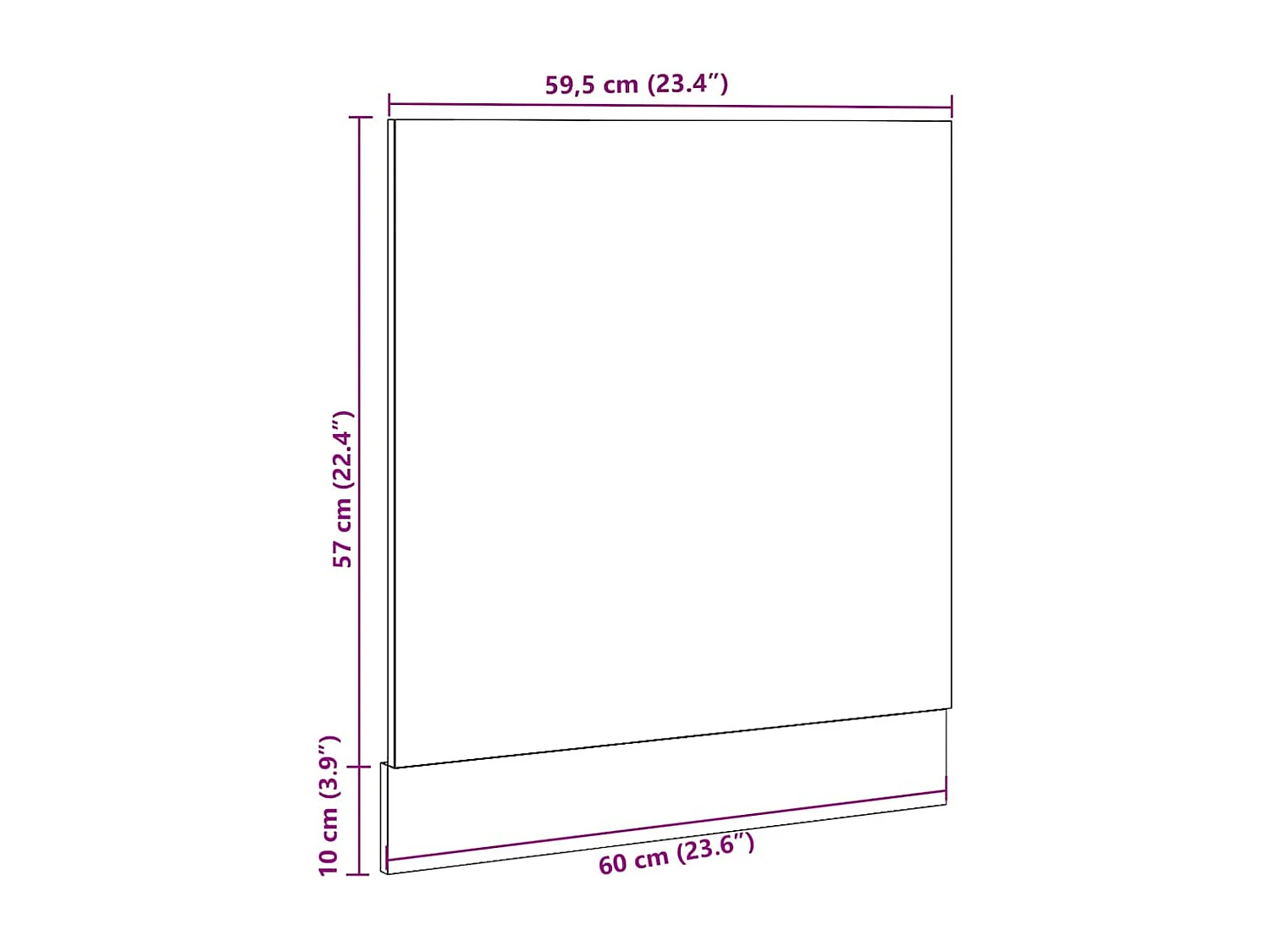 Panneau de lave-vaisselle chêne artisanal