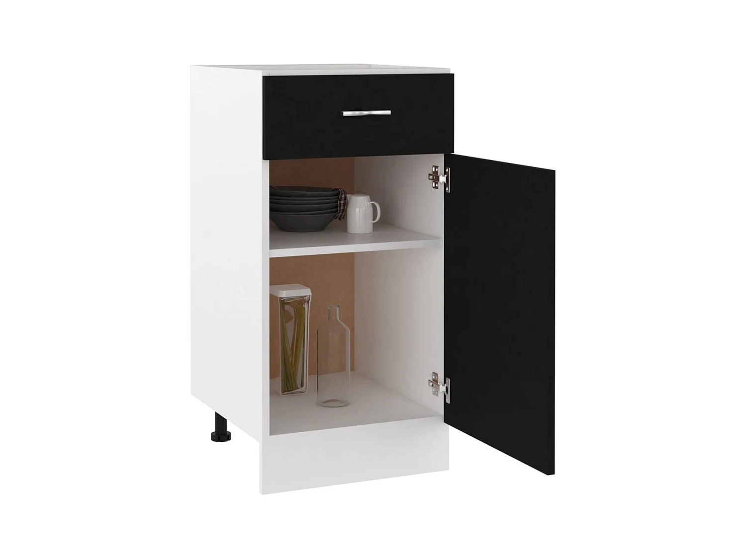 Armoire de plancher à tiroir Noir 40x46x81,5 cm