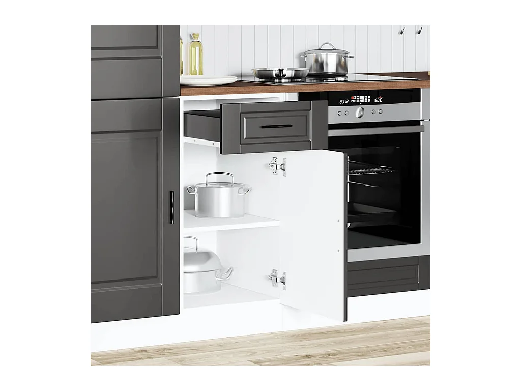 Armoire de cuisine noir bois d'ingénierie