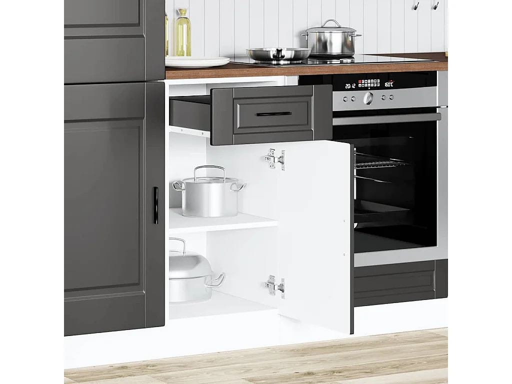 Armoire de cuisine noir bois d'ingénierie