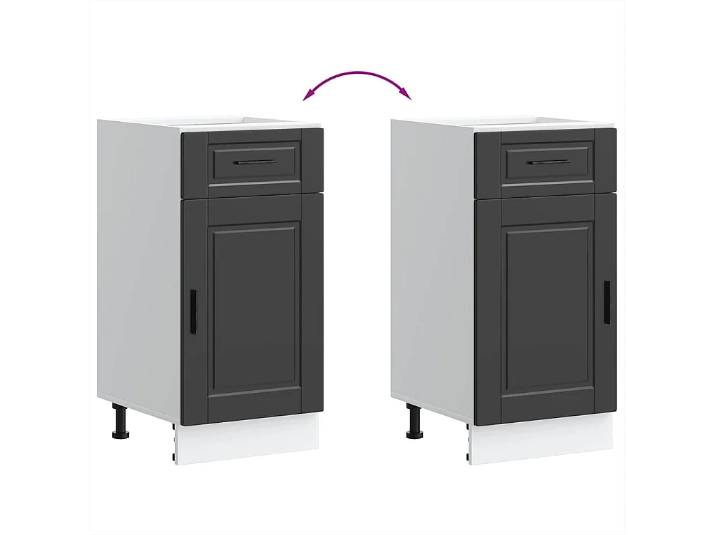 Armoire de cuisine noir bois d'ingénierie