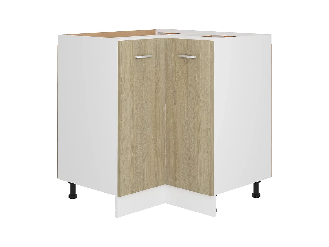 Mobiletto angolare da pavimento in rovere Sonoma