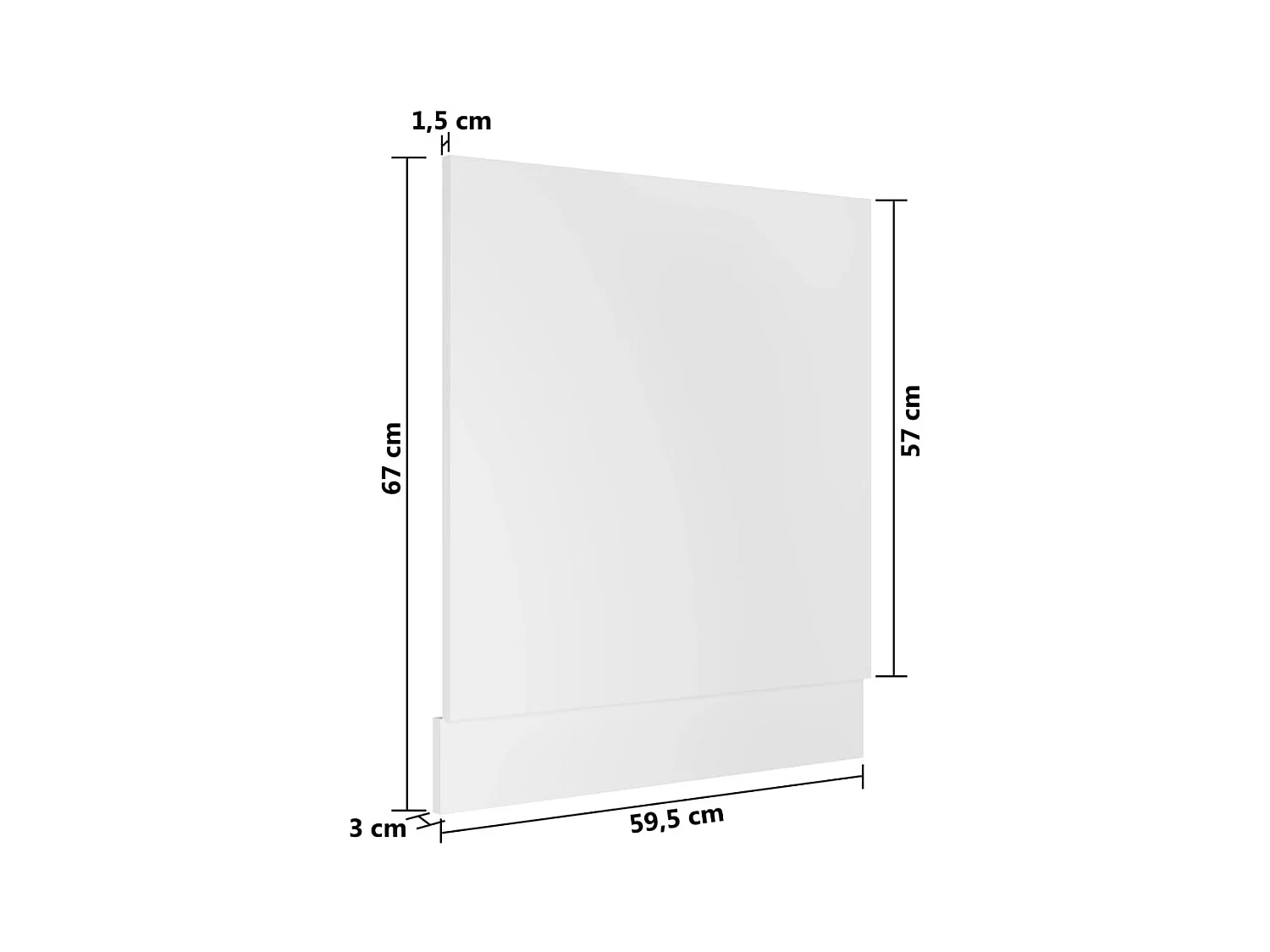 Geschirrspüler-Paneel Weiß 59,5x3x67 cm Spanplatte