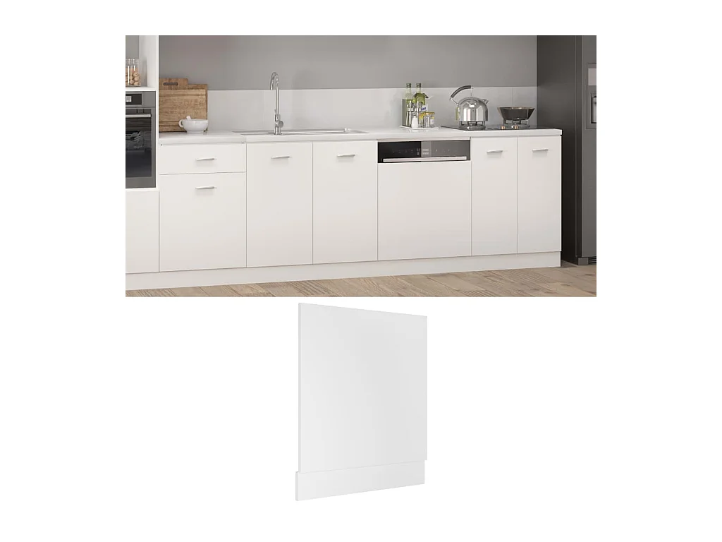 Panneau de lave-vaisselle Blanc 59,5x3x67 cm Aggloméré
