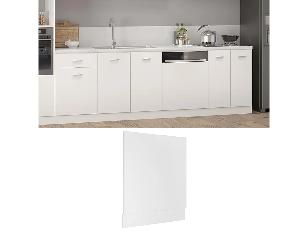 Panneau de lave-vaisselle Blanc 59,5x3x67 cm Aggloméré