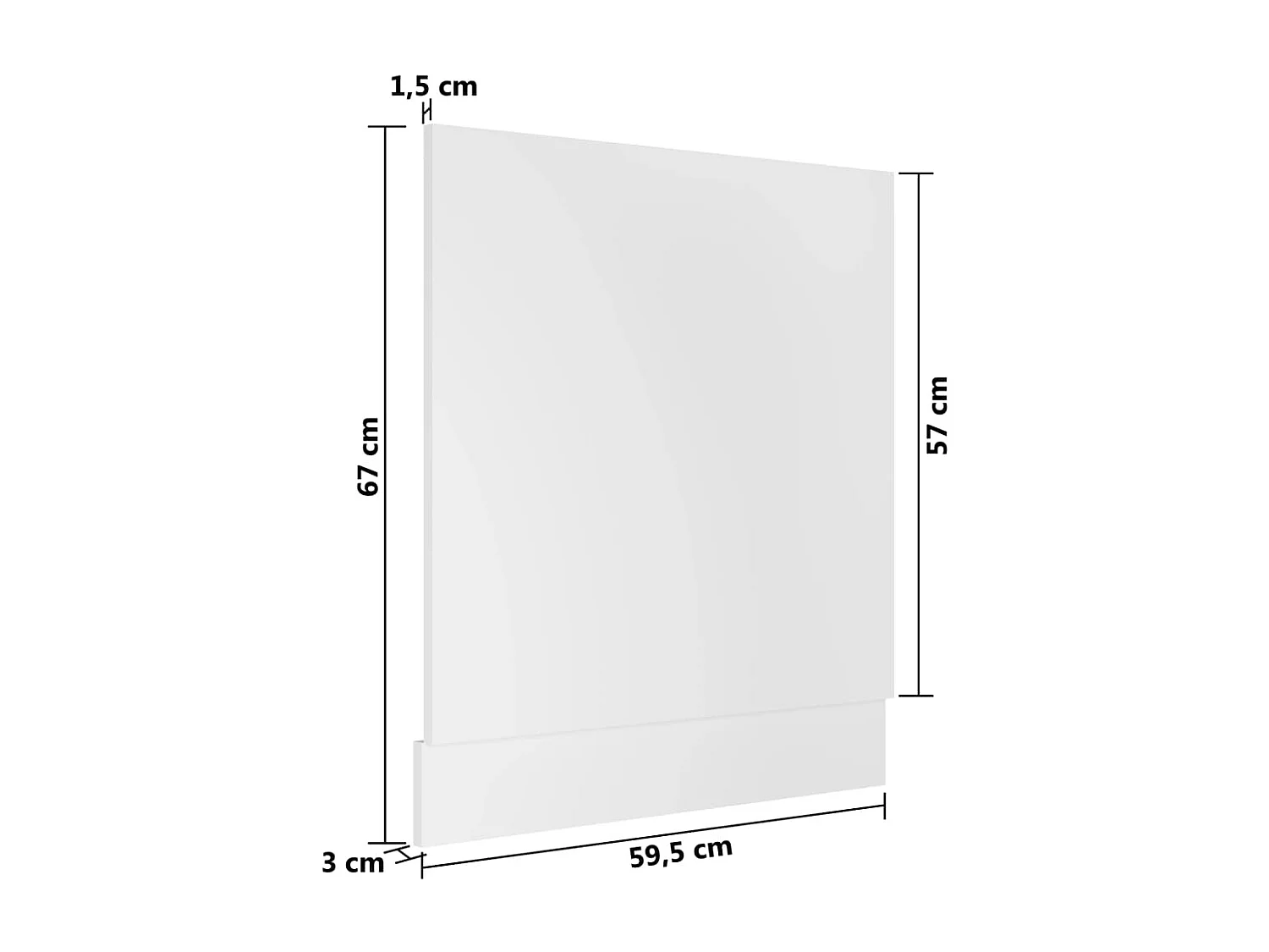 Panneau de lave-vaisselle Blanc 59,5x3x67 cm Aggloméré