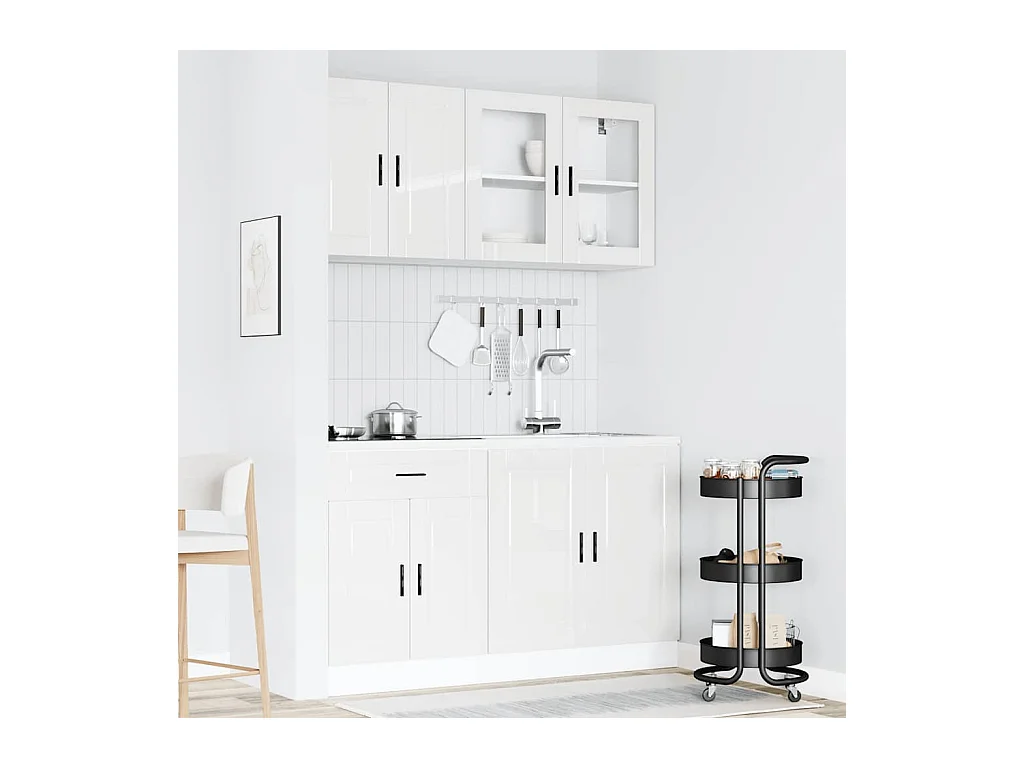 Set di mobili da cucina in legno ingegnerizzato da 4 pezzi