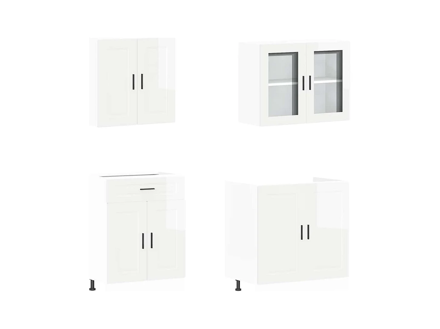 Set di mobili da cucina in legno ingegnerizzato da 4 pezzi