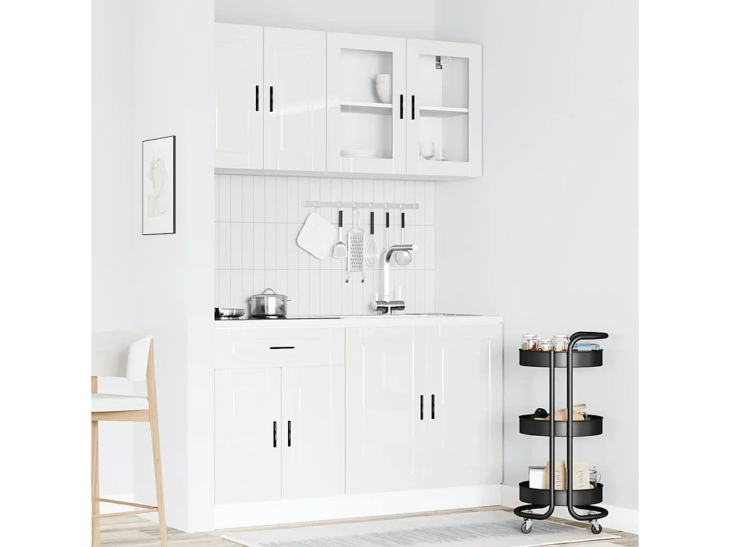 Ensemble d'armoires de cuisine 4 pcs bois d'ingénierie